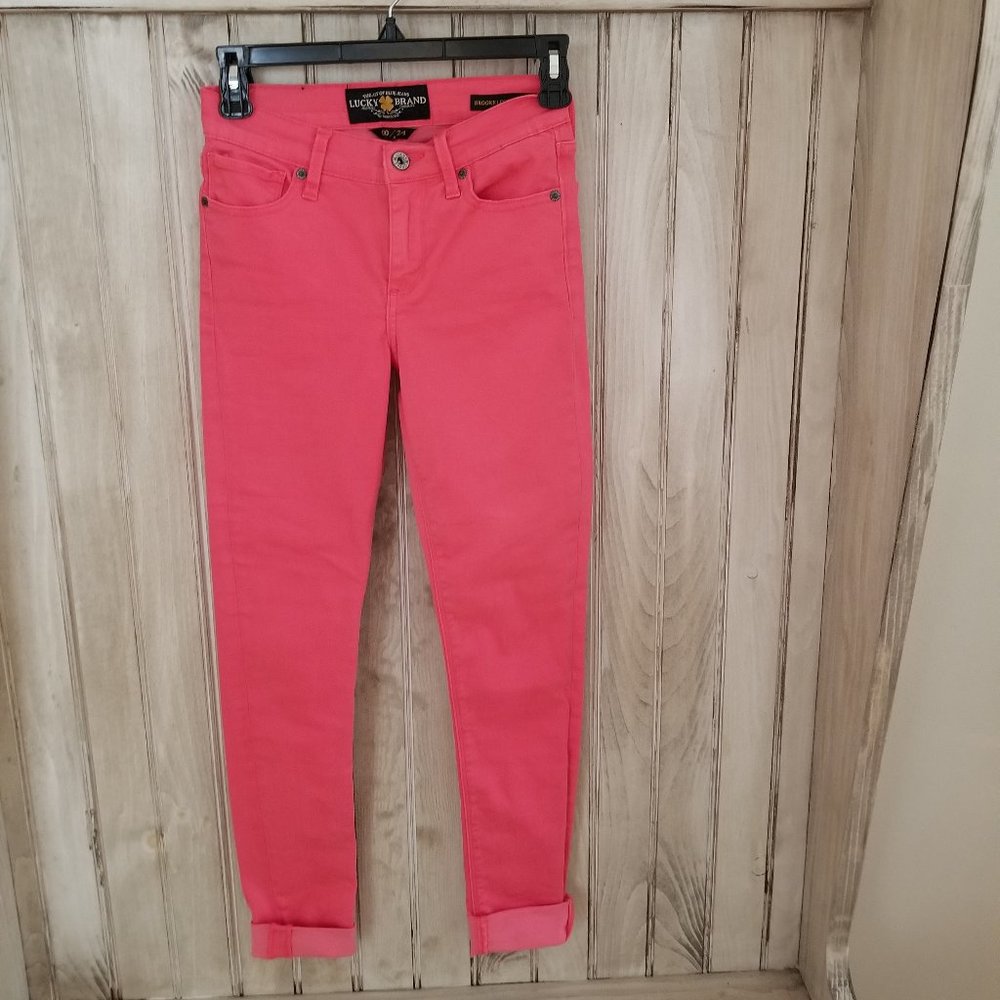 NWOT Lucky Brand Pink Melon Brooke Leggings Jeans